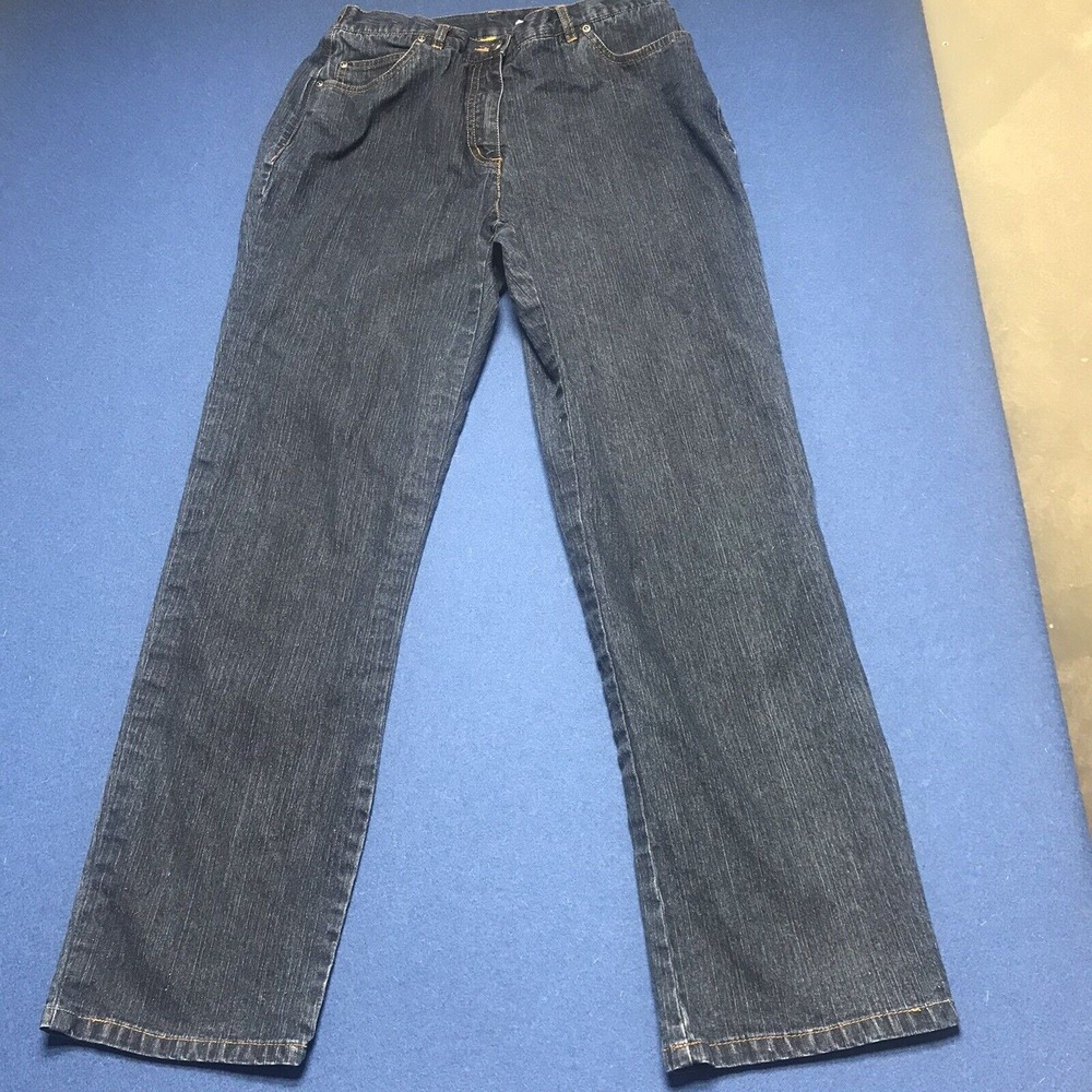 Ruby Rd. Women's Jeans Size 8 Blue Straight Leg High‎ Rise Elastic Waist Stretch
